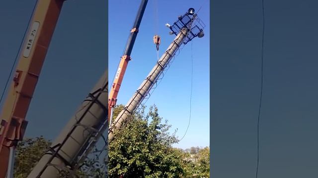 Демонтаж опоры с молниеотводом смотреть онлайн