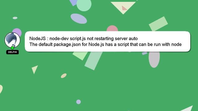 NodeJS : node-dev script.js not restarting server auto смотреть онлайн