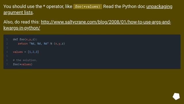 How to expand a list to function arguments in Python смотреть онлайн