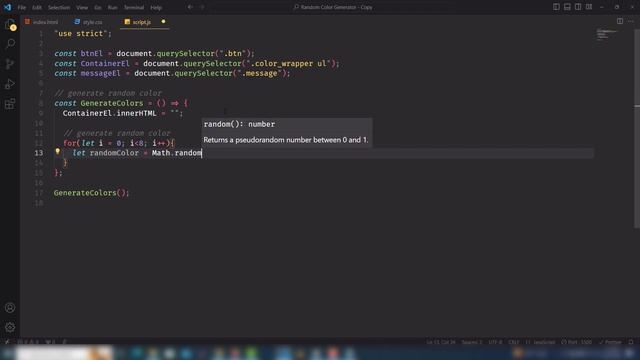 Create a Random Color Palette Generator in HTML CSS & JavaScript смотреть онлайн