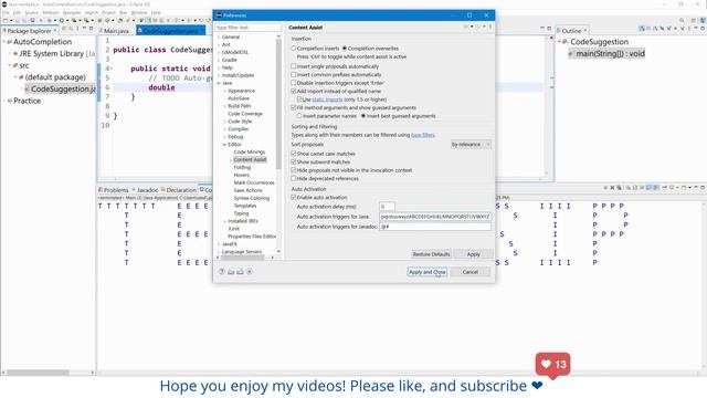 How to turn on autocomplete in Eclipse IDE? How to enable code suggestion in Eclipse? смотреть онлайн