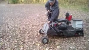 сборка и покатушки мотобуксировщик Мухтар7 на самодельных колесах 3.10.2017