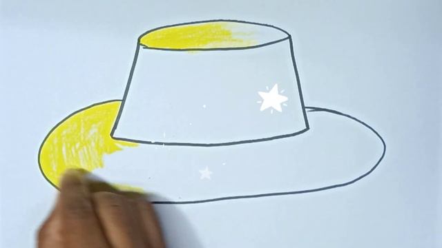 Drawing a hat picture with oil pastel colours|hat drawing смотреть онлайн