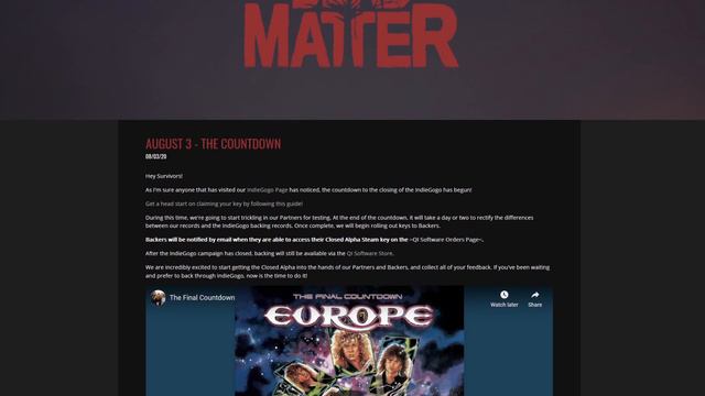 Dead Matter Closed Alpha date is HERE! (Countdown Started!) смотреть онлайн