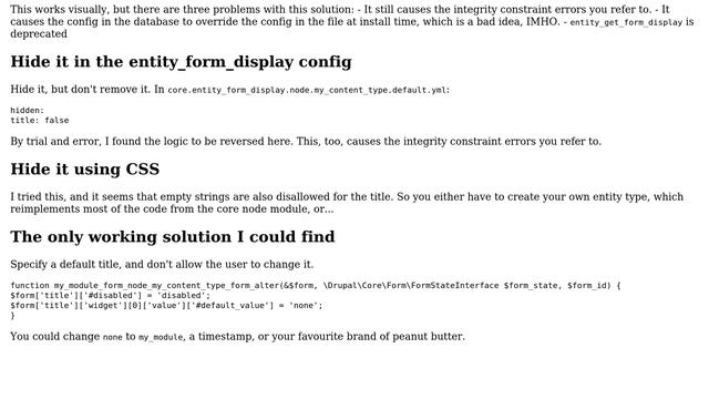 Drupal: How to disable the title field on the node edit form? (5 Solutions!!) смотреть онлайн