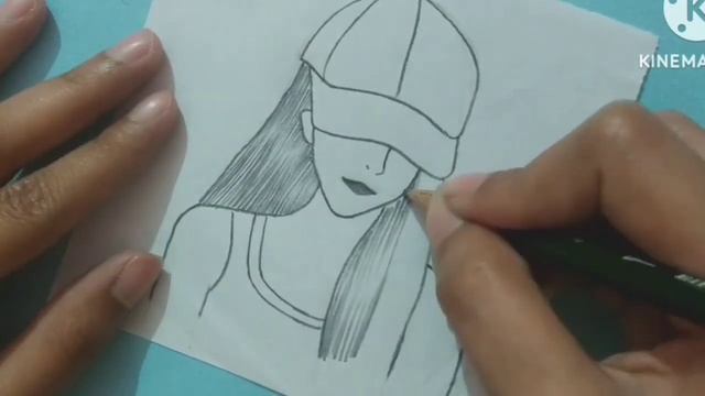 girl wearing cap with open hairs sketch, vini sketch, vini drawing and sketching смотреть онлайн