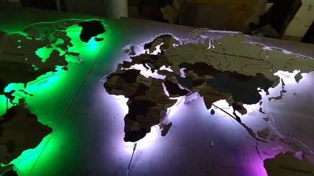 Карта мира из дерева с подсветкой смотреть онлайн