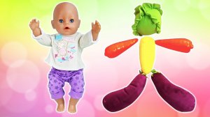Смешные видео игрушки БЕБИ БОН - Кукла из овощей! Игры дочки матери с Baby Born. Мультик для детей