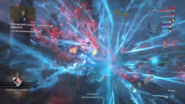 WARFRAME [PS4] Volt prime DPS build, Vulkar wraith build, gameplay on eidolon hunt, random party смотреть онлайн