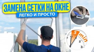 Замена сетки в пластиковых окнах в рамке ЛЕГКО И ПРОСТО на дому! Работа и результат за 5 минут