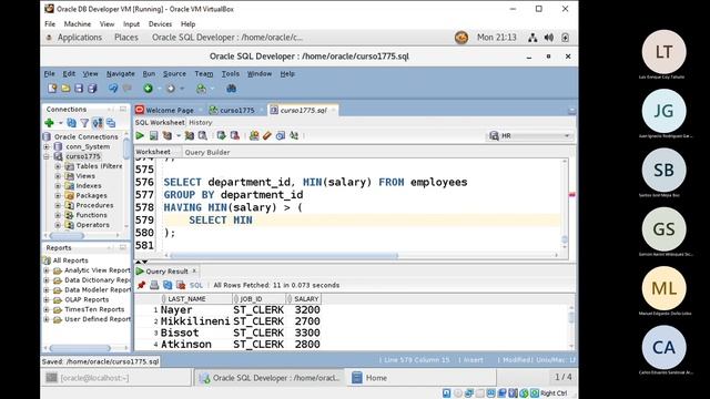 95 Manipular datos con Subconsultas GROUP HAVING: Paso a Paso | Oracle смотреть онлайн