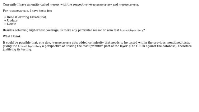 Given an implementation of a Service Layer and Repository layer, should you make tests of both? смотреть онлайн