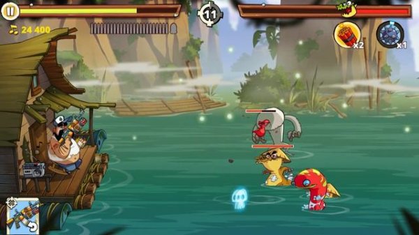 Ларри новый персонаж! Прошли второй этап Swamp Attack 2 прохождение