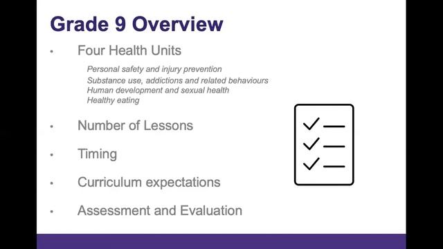 Grade 9 Health & Physical Education - 2019 Updates Webinar