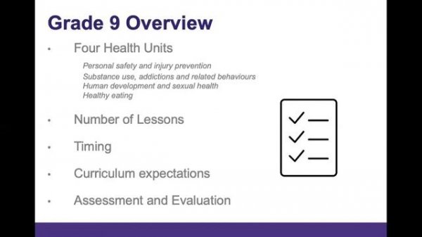 Grade 9 Health & Physical Education - 2019 Updates Webinar