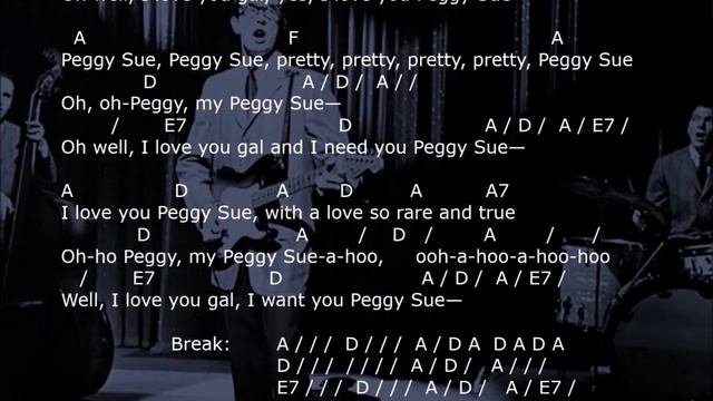 'Peggy Sue' - lyrics & chords - strum your ukulele along with Buddy Holly and the Crickets смотреть онлайн