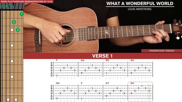 What A Wonderful World Guitar Tutorial Louis Armstrong Guitar Lesson |Fingerpicking + TABs| смотреть онлайн