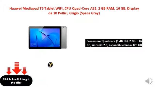 Huawei Mediapad T3 Tablet WiFi, CPU Quad-Core A53, 2 GB RAM смотреть онлайн