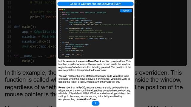 Handling Mouse Events in PyQt5 смотреть онлайн