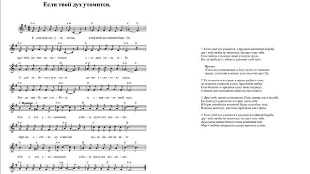Если твой дух утомится (Кто и кто утомленный). Ноты. (If your spirit gets tired.) смотреть онлайн