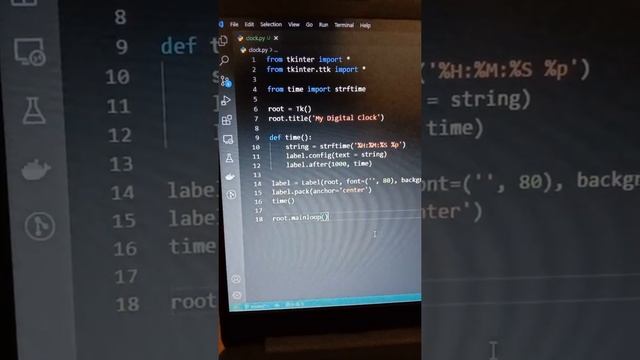 Digital Clock using Python #PythonProject#short смотреть онлайн