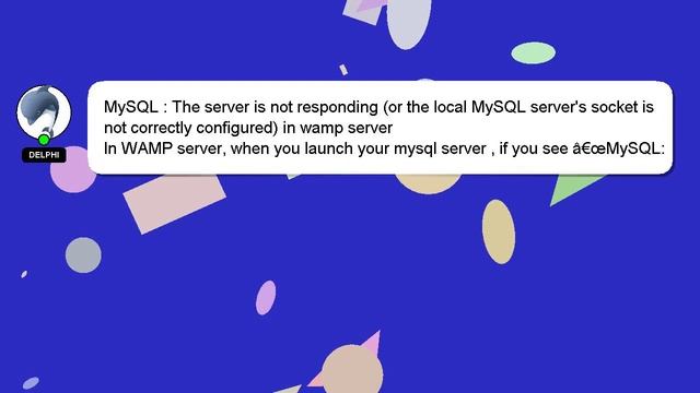MySQL : The server is not responding (or the local MySQL server's socket is not correctly configure смотреть онлайн