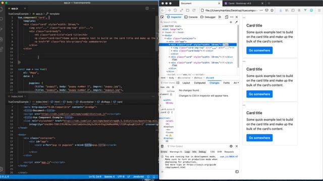 Vue and Bootstrap Card Component смотреть онлайн