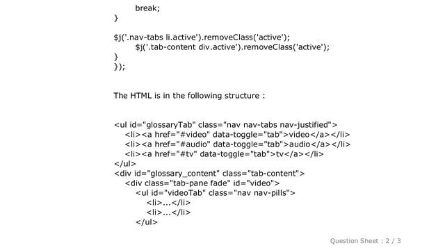 HTML : Bootstrap nav-tabs 'show' doesn't work? смотреть онлайн