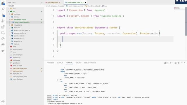 21 Nest JS TypeORM Seeder setup | How to use Seeds and Factories with NestJs and TypeORM and more смотреть онлайн
