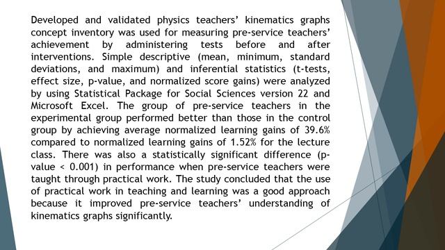 Impact of practical work in promoting learning of kinematics graphs in Tanzanian teachers’ training смотреть онлайн