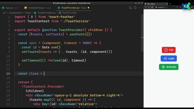 Build a Toast Notification Service purely in ReactJS and TailwindCSS смотреть онлайн