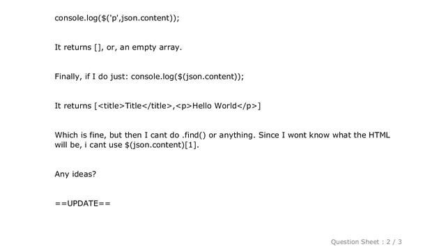 HTML : Parsing HTML from a JSON String with jQuery смотреть онлайн