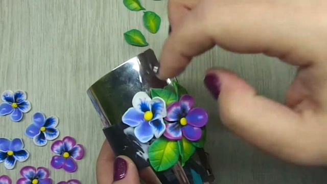 Браслет "Анютины глазки" *мастер класс* лепка из полимерной глины смотреть онлайн