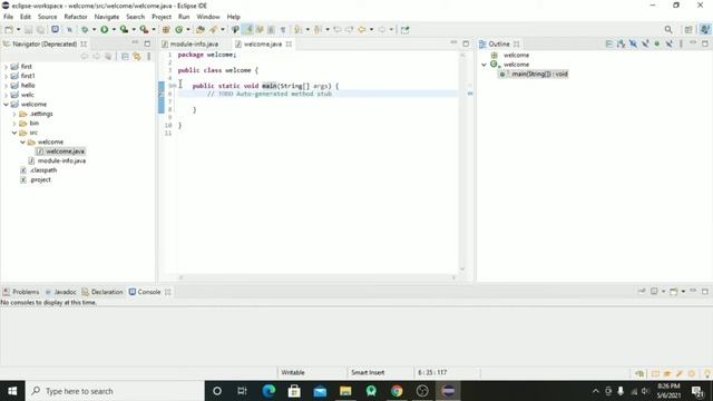Eclipse :- Creating Class and printing message in Java смотреть онлайн