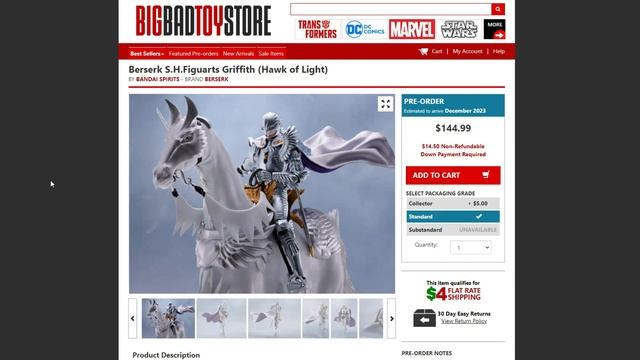 S.H. Figuarts Berserk Guts Berserker Armor & Griffith Hawk of Light With Horse PRE-ORDER! смотреть онлайн