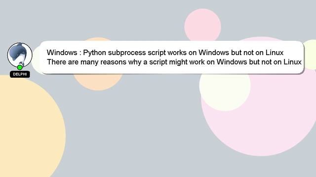 Windows : Python subprocess script works on Windows but not on Linux смотреть онлайн