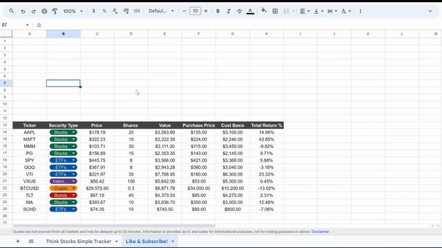 Simple Portfolio Tracker In Google Sheets смотреть онлайн