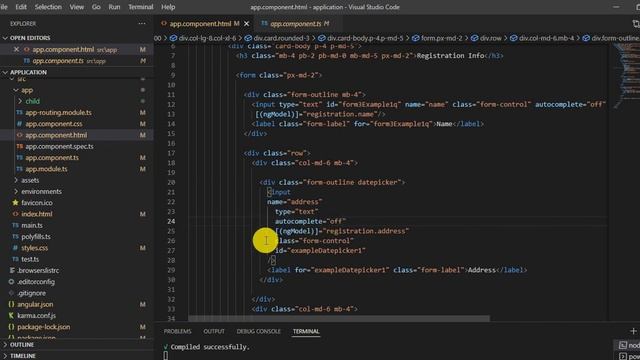 Registration form with ngModel in Angular 13 and Bootstrap смотреть онлайн