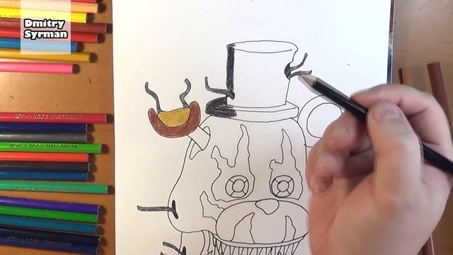 How to draw Nightmare Freddy, FNAF, Как нарисовать Кошмарного Фредди смотреть онлайн