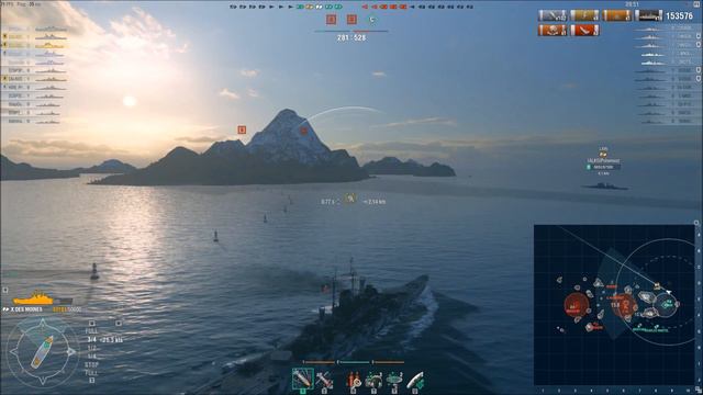 Des Moines US Citadel Monster 275K DMG 7 Kills || World of Warships смотреть онлайн