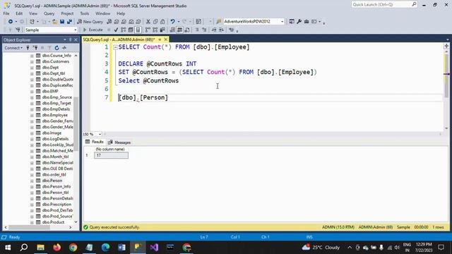 SQL SERVER||Storing Count of records of a SQL table in a variable смотреть онлайн