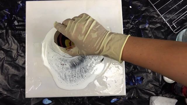 Акриловая заливка с золотой краской. Техника fluid art "жидкий акрил" с акриловыми красками. смотреть онлайн