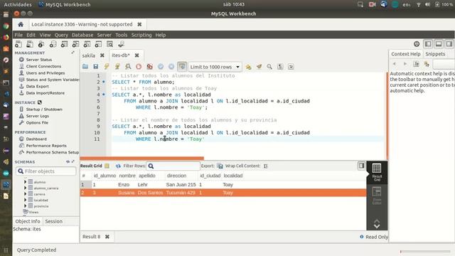 Ejemplo MySQL - SELECT y JOIN смотреть онлайн