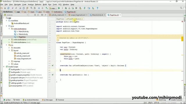 #28 Kotlin Android Tutorial | Swipe Images using viewPager смотреть онлайн
