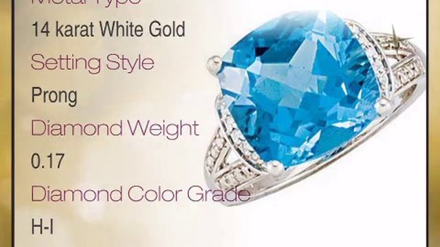 Expressive Swiss Blue Topaz & Diamond Ring set in 14 karat White Gold смотреть онлайн