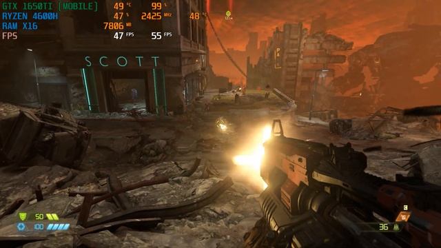 Doom Eternal: GTX1650TI  RYZEN 5 - 4600H  16GB ОЗУ