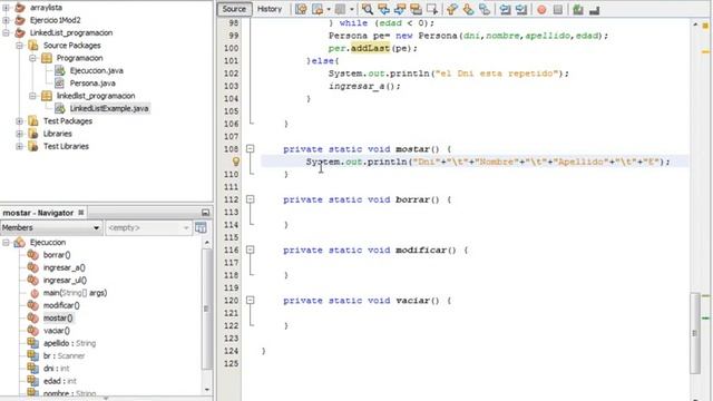 Java.Interfaz List: LinkedList смотреть онлайн