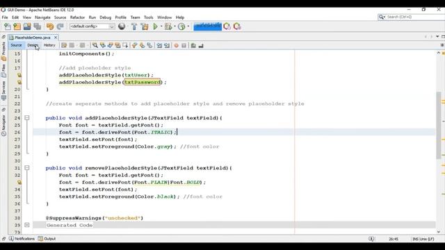 How to add Placeholder text in JTextField and JPasswordField in Java | NetBeans смотреть онлайн
