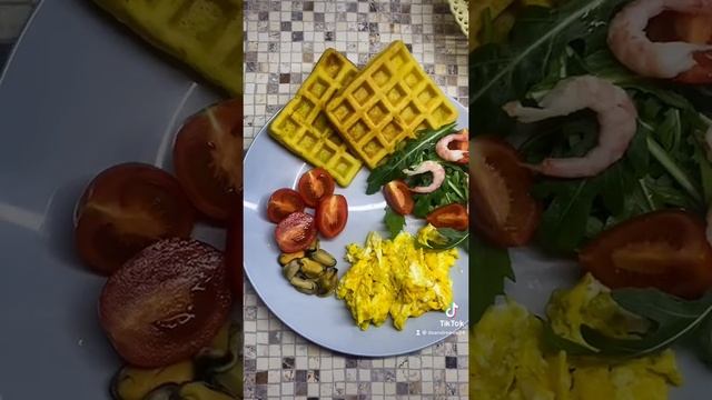 Безумно вкусный завтрак.Домашние венские вафли