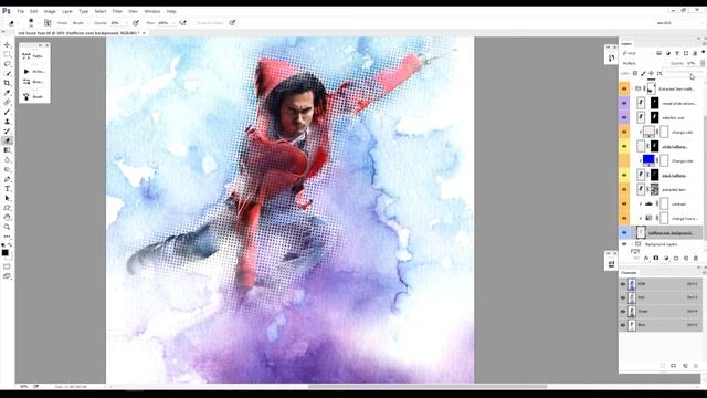 Vintage Halftone Photoshop Tutorial смотреть онлайн